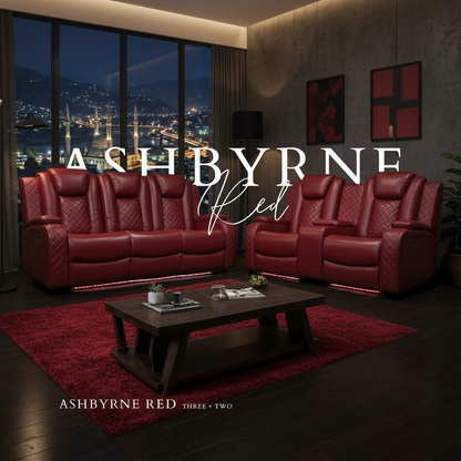 Ashbyrne Leather Electric Recliner Sofa