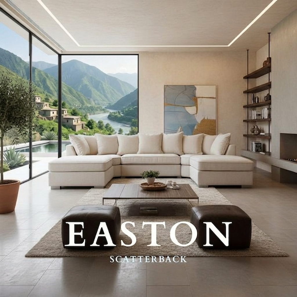Easton Scatterback U Shape Fabric Sofa
