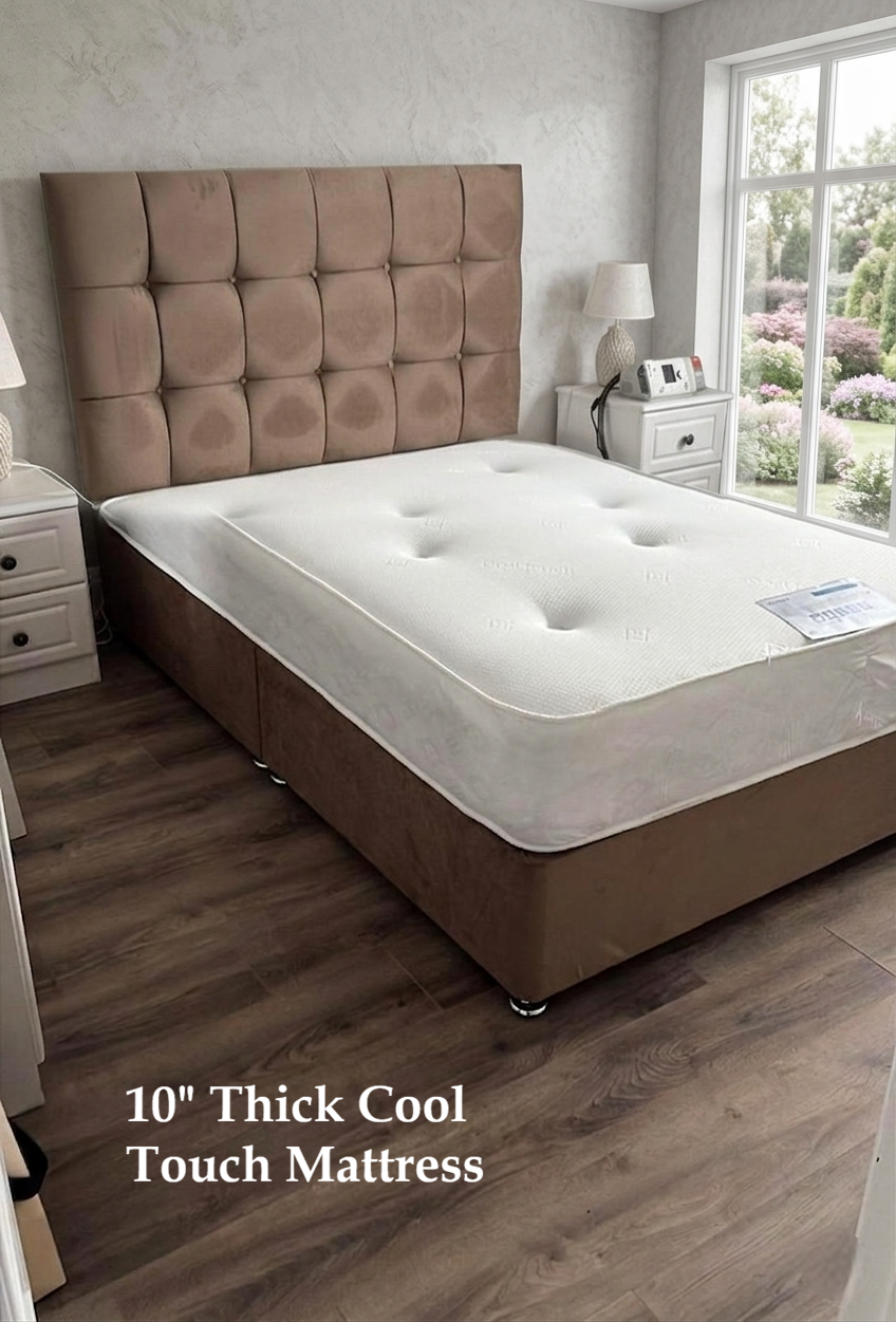Hilton Cubed Headboard Divan Bed