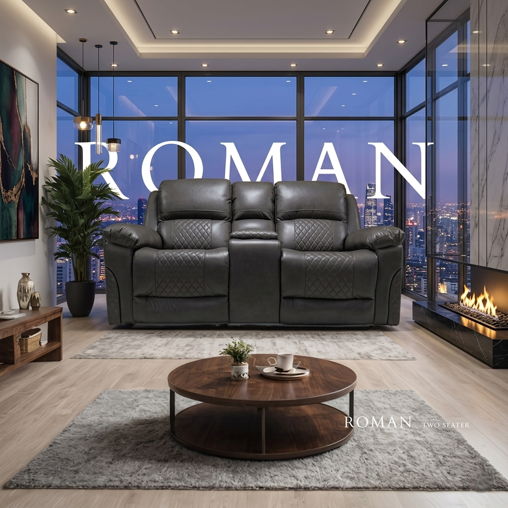 Roman Air Leather Manual Recliner Sofa