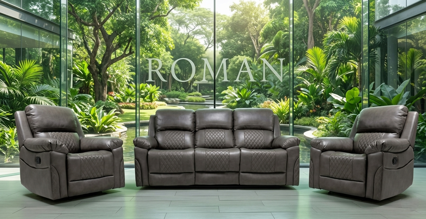 Roman Air Leather Manual Recliner Sofa
