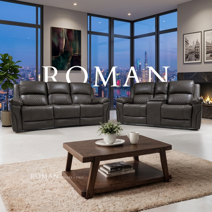 Roman Air Leather Manual Recliner Sofa