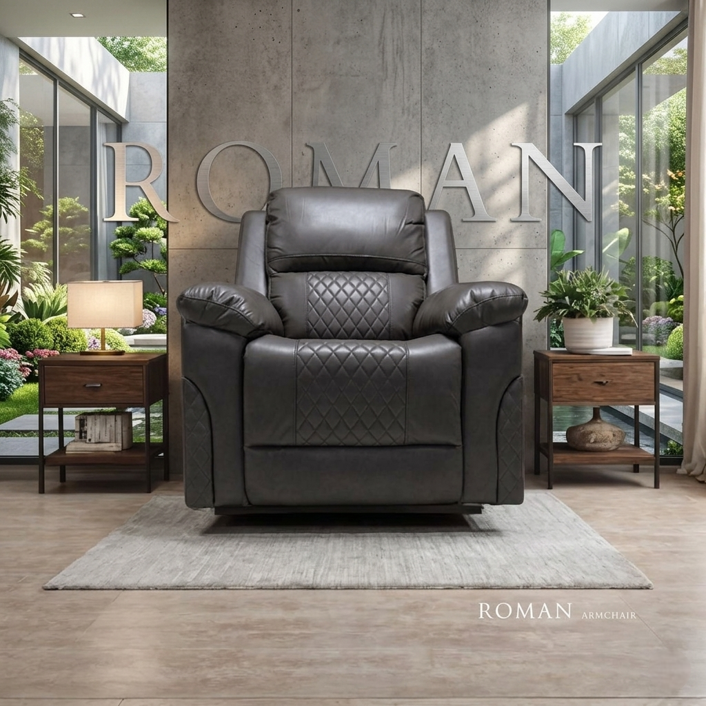 Roman Air Leather Manual Recliner Sofa