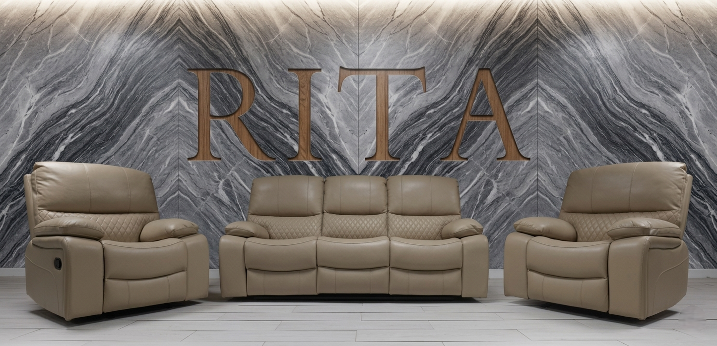 Rita Leather Manual Recliner Sofa