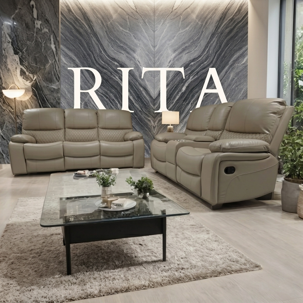 Rita Leather Manual Recliner Sofa