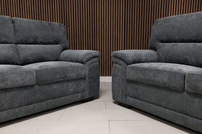 Gretal Air Leather & Grey Fabric Sofa