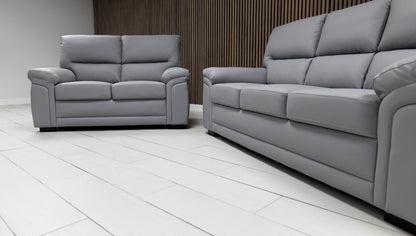 Gretal Air Leather & Grey Fabric Sofa