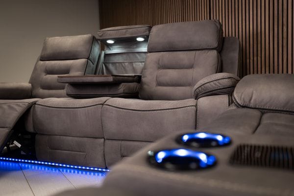 Knox Grey Technology Fabric Electric Recliner Sofa