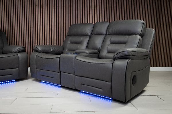 Knox Grey Technology Fabric Electric Recliner Sofa