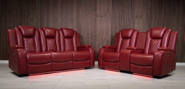 Ashbyrne Leather Electric Recliner Sofa