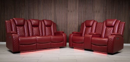 Ashbyrne Leather Electric Recliner Sofa