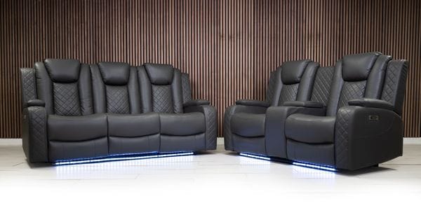 Ashbyrne Leather Electric Recliner Sofa