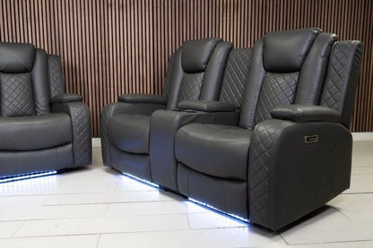 Ashbyrne Leather Electric Recliner Sofa