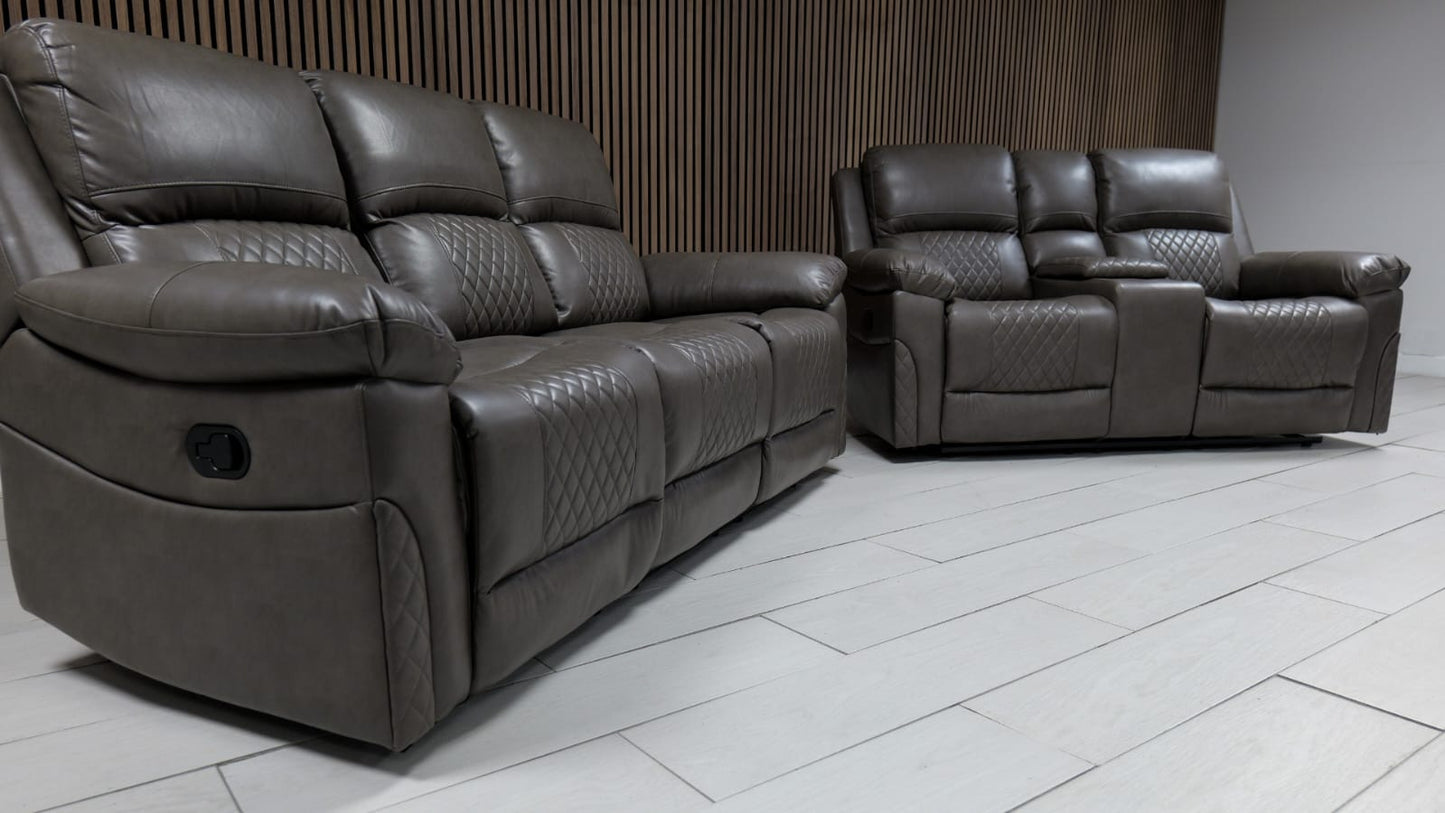 Roman Air Leather Manual Recliner Sofa