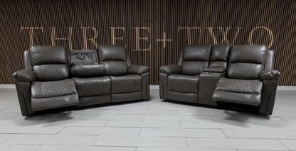 Roman Air Leather Manual Recliner Sofa