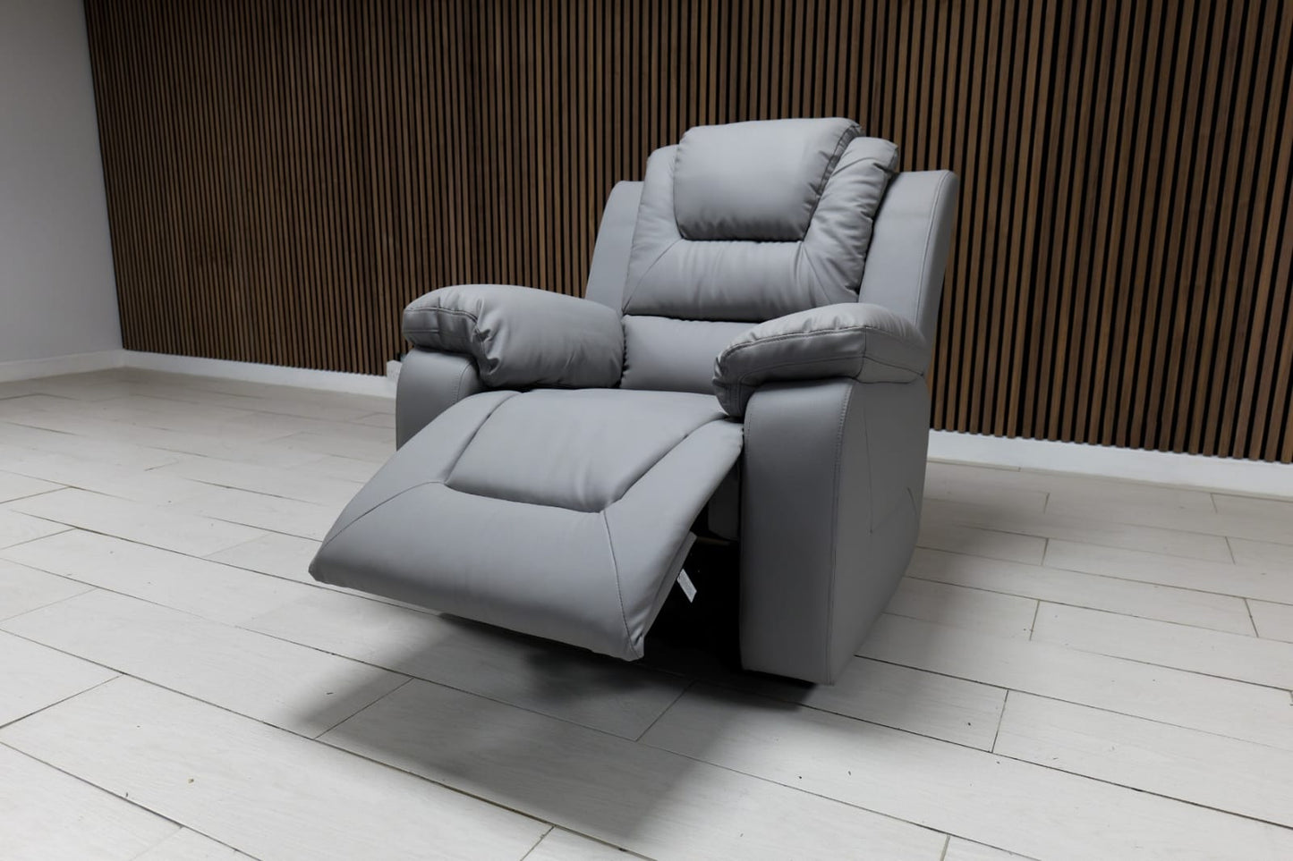 Axel Air Leather & Grey Technology Fabric Manual Recliner Sofa