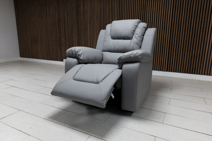 Axel Air Leather & Grey Technology Fabric Manual Recliner Sofa
