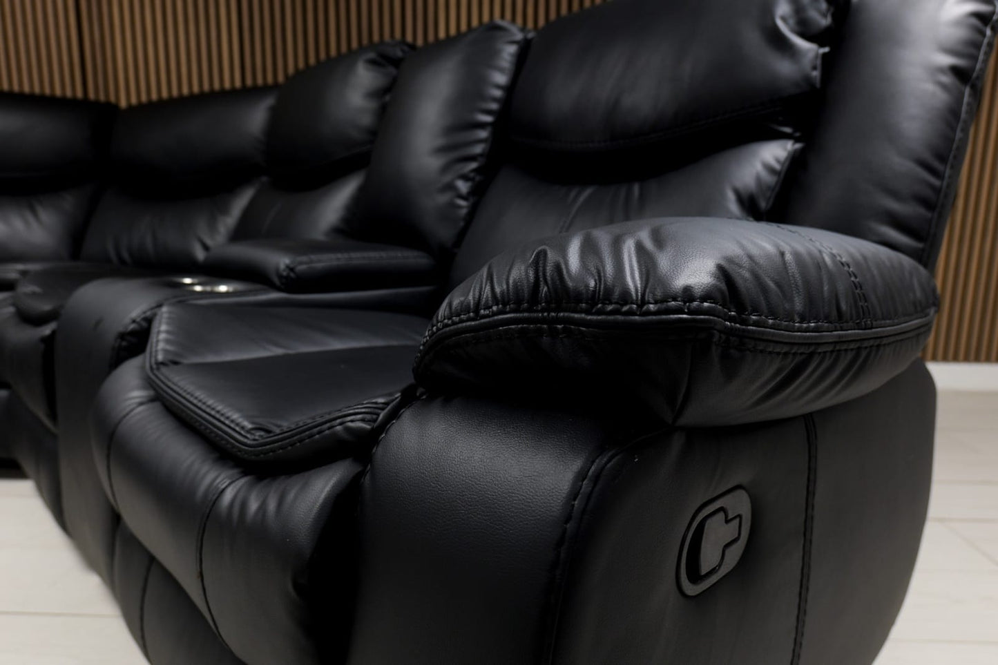 Valerie Air Leather & Grey Technology Fabric Manual Recliner Sofa