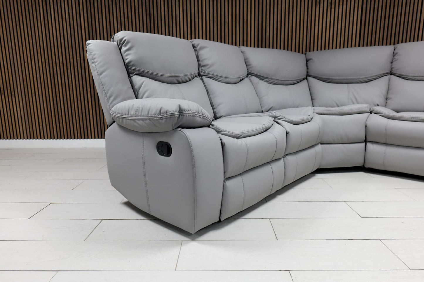 Valerie Air Leather & Grey Technology Fabric Manual Recliner Sofa