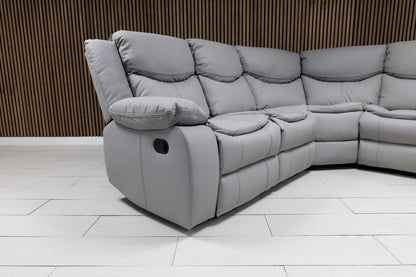 Valerie Air Leather & Grey Technology Fabric Manual Recliner Sofa