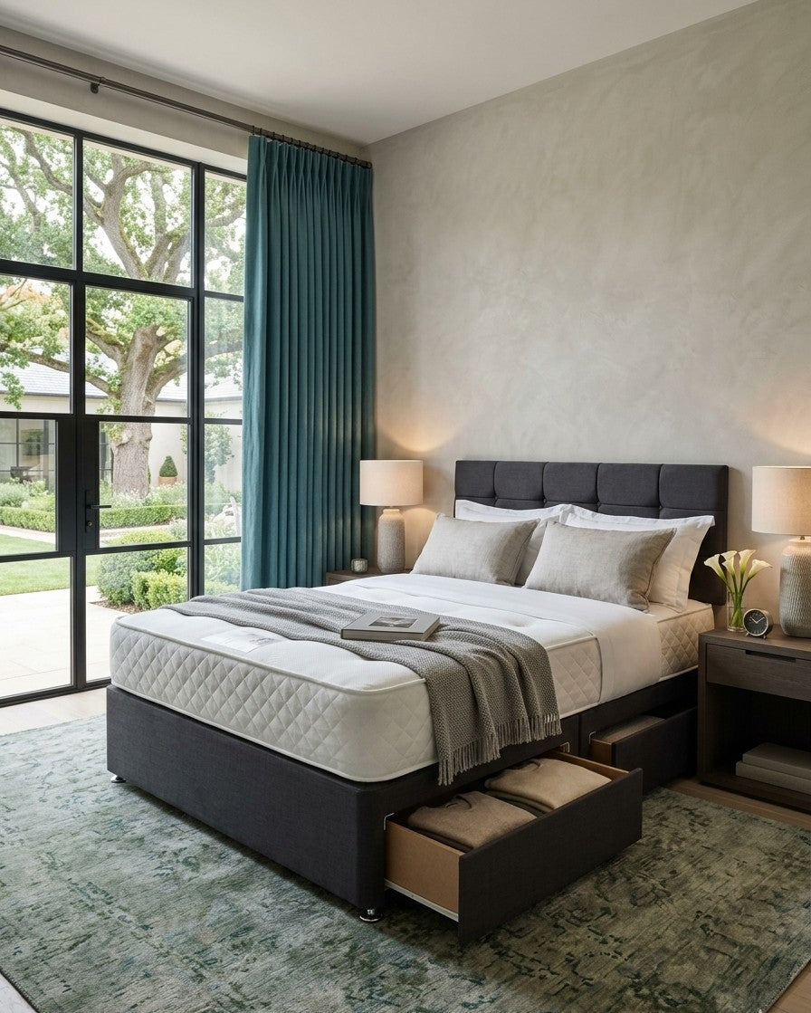 Hilton Cubed Headboard Divan Bed